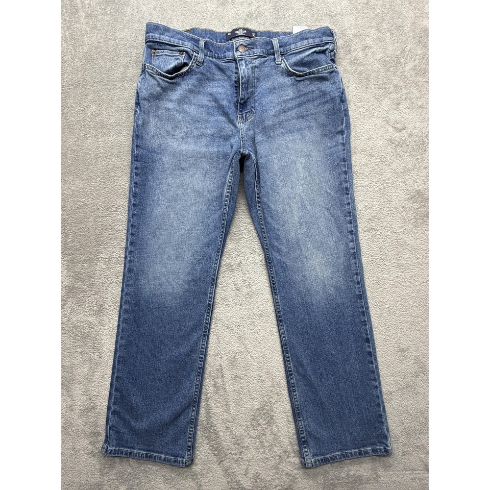 Hollister Jeans Mens Measured 35x28 Blue Straight Epic‎ Flex Denim Pants